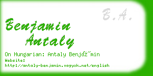 benjamin antaly business card